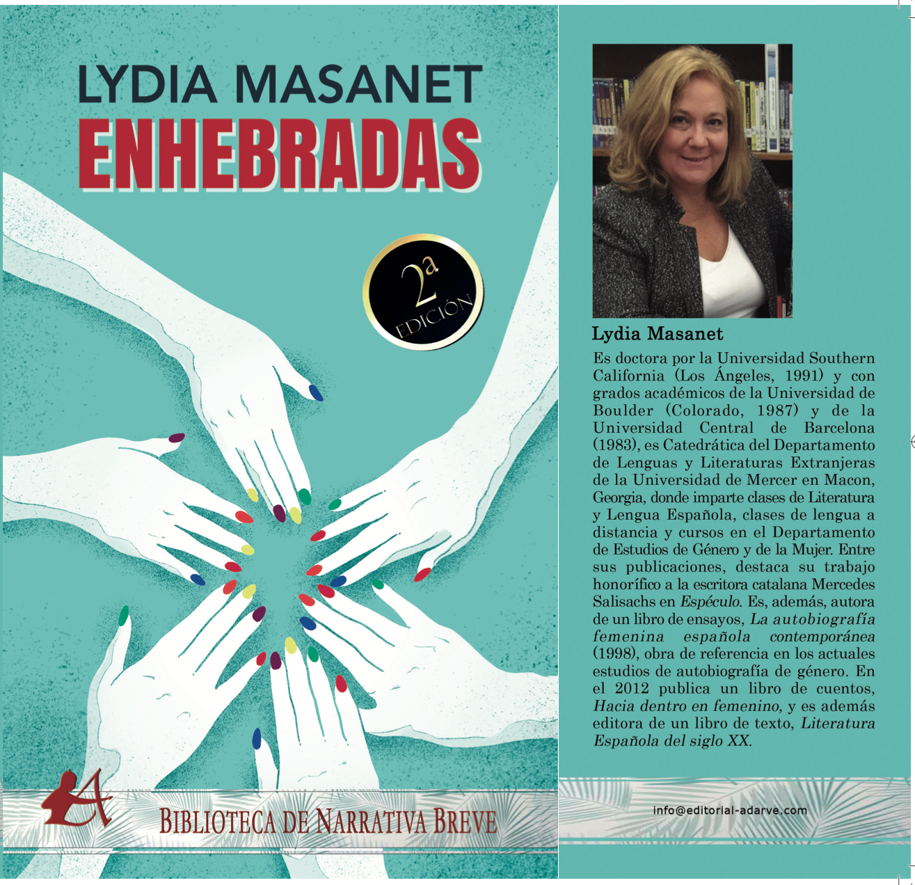 the front cover of the book Enhembradas with six hands centered around a point